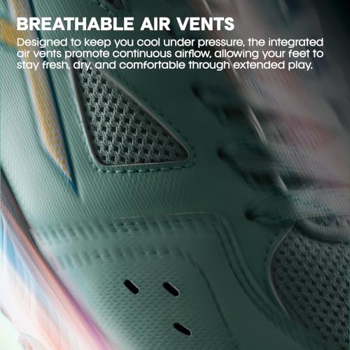 Image of HNDRD Hyperspeed Badminton Shoes (Non Marking) Indoor Sports | All-Day Comfort & Support | Cloud-Cushion Midsole | Active Grip Sole | Effortless Control (White /Crimson ; UK 7)