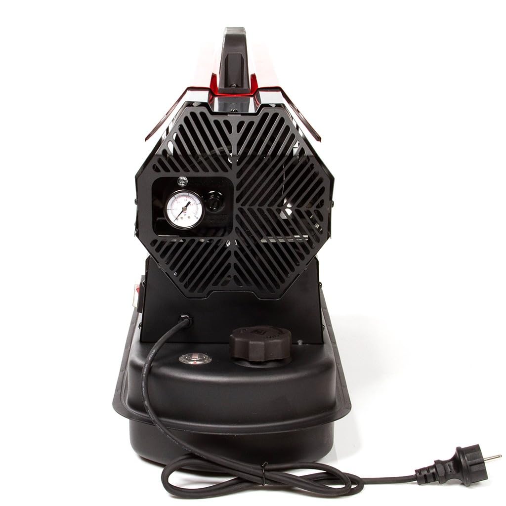 Riscaldatore diesel 30kW con design octagonale silenziato, termostato integrato, flusso aria 550 m³/h, acciaio inox, serbatoio 12L e protezione surriscaldamento per uso domestico e professionale