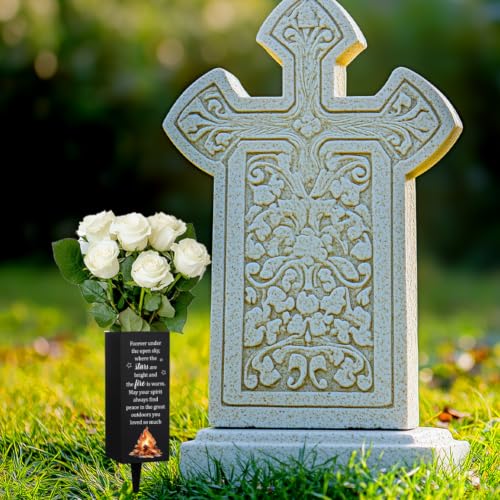 Jarrones de cementerio WEBEEDY metálicos que evitan caídas por viento en la tumba 6