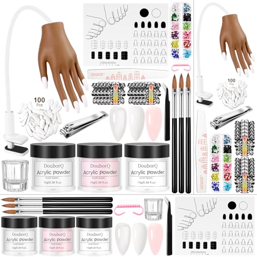 Practice Hand for Acrylic Nails - Silicone Nail Practice Hand - Flexible Nail Hand Practice Model for Professional Beginners (Brown)