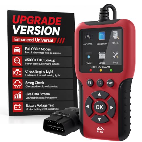 UJS Safescan OBD2 Scanner Enhanced Universal, Car Diagnostic Tool(Red)