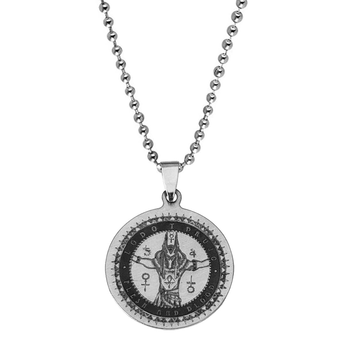 Religious Anubis Egyptian God Black And Silver Stainless Steel Pendant Necklace Chain For Men And Women LSPn2201-image-15