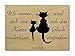 Produktbild LUXECARDS Postkarte aus Holz WO Immer Sich EINE Katze NIEDERLÄSST Holzpostkarte