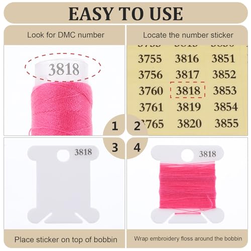 Image of 2 Pack Embroidery Floss Organizer with 24-Grid Detachable Boxes, Embroidery Thread Storage Set Includes 1 Winders, 300 Bobbins & 2 Number Stickers for Crafting