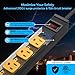 CRST 8-Outlet Heavy Duty Power Strip Surge Protector (2100 Joules), Mountable Metal Long Power Bar with 6FT 14AWG Extension Cord, 15A Circuit Breaker, ETL Listed for Garage, Workshop, Office