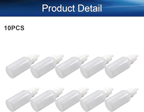 Miniatura 4 de Bettomshin Botella cuentagotas de plástico de 0.7 fl oz, botellas de gota de boca pequeña, botella gotera líquida exprimible vacía blanca translúcida