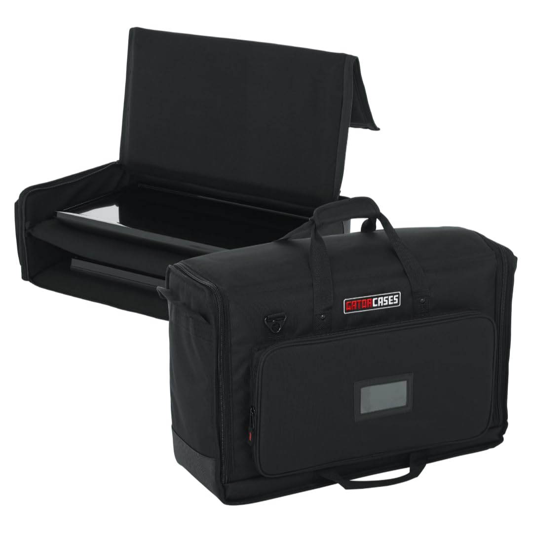 Gator Custodia imbottita doppia per monitor LCD 19″‑24″ Borsa trasporto protezione 360°, Divisori regolabili, Tasca accessori, Tracolla removibile (G-LCD-TOTE-SMX2)