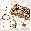 HARFINGTON 100pcs Natural Wooden Beads 8mm King-Wood Round Polished Loose Bead Smooth Spacer Balls Beading for Jewelry Making Bracelets Necklace Earrings Craft DIY #3