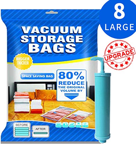 LOGUIDE Large Vacuum Storage Bags,Upgrade Material 80% More Space Saver Sealed Vaccume Bags
