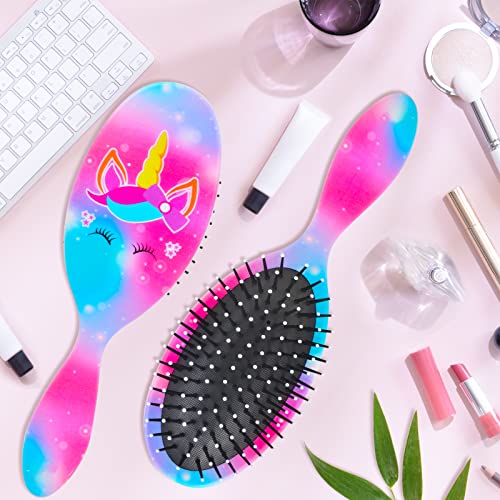 Kids Hair Brush For Girls, Toddler Wet Dry Hair Brush, Detangling Brush For Curly Thick Hair, Small Hairbrush Pink Unicorn Detangler Tangle Brush For Kids, Pain-Free Comb, Hair Brush For Women Rainbow #TOP5