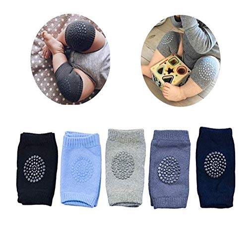 Baby Crawling Anti Slip Knee Pads, Unisex Clothing Accessories Toddler Leg Warmers Safety Protective Cover Toddlers Learn to Socks Children Short Kneepads,5 Pair