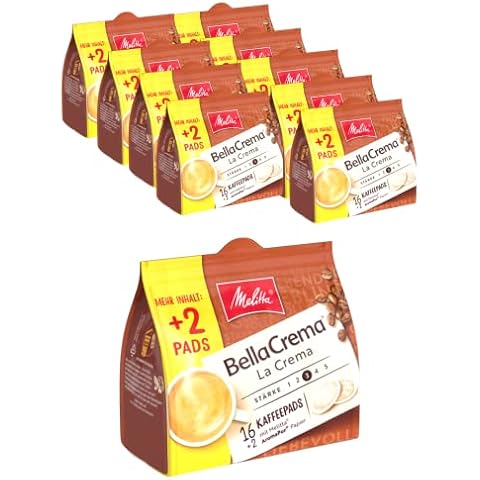 Melitta BellaCrema La Crema gemahlener Röstkaffee in Kaffee-Pads 10 x 16 + 2 Pads Cover