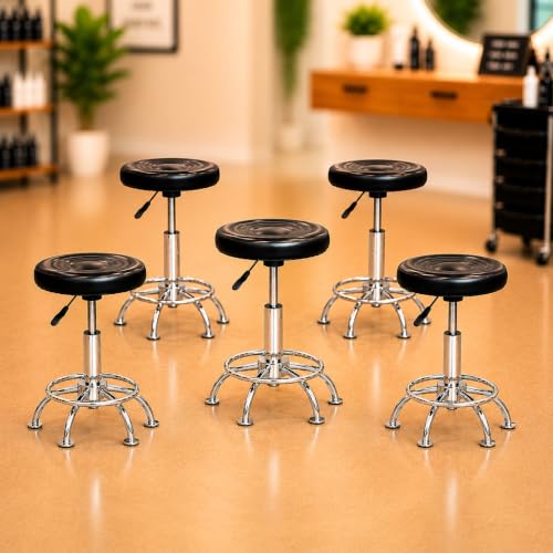 Image of NGFC Doctor Stool with Adjustable Height || Sitting Stools for Home /Doctor /Medical /Salon /Warehouse /Garage (Black, Pack of 5)