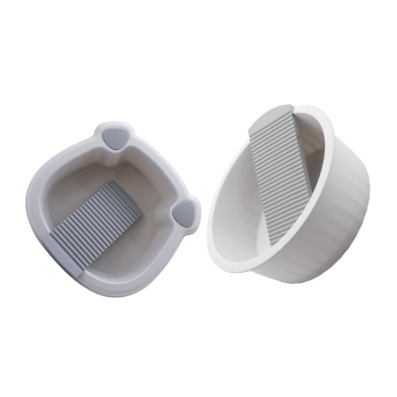 Vaguelly Lavatoio Portatile in Pp 2 Pezzi con Asse Antiscivolo Integrata, Design Multifunzionale a Doppio Bacino, per Casa e Viaggio