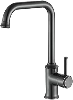 Robinet d'évier de cuisine à poignée unique pivotant à 360° Robinet mélangeur froid et chaud Bronze huilé Gudetap GT1022B