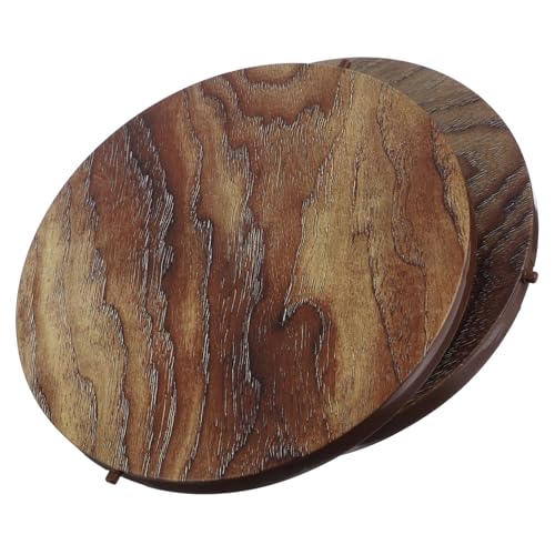 FONDOTIN 2Pcs Wood Grain Trash Can Lid Flip Lid for Household Waste Bins Elegant Cover for Recycling Containers for Home Hotel Use Odor Sealing Design