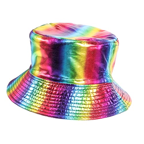 Chapeau de pêcheur arc-en-ciel avec protection solaire et large bord souple