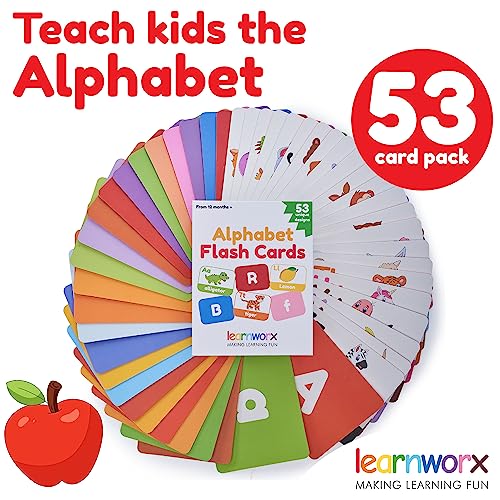 Alphabet Flash Cards for Toddlers 1-3| 52 ABC Cards for Baby & Kids| Large A-Z Letter & Animal Flashcards