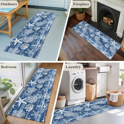 DecorLovee Tapete Pasillo 2'x6' Antideslizante Azul Marino miniatura 6