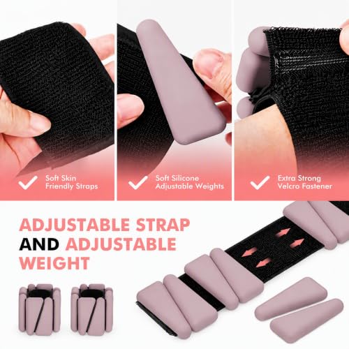Image of Wrist Weights, Ankle Weights for Women Men, Adjustable Wrist Weighted Bracelet for Home Gym Workout, Running, Yoga, Exercise, Strength Training