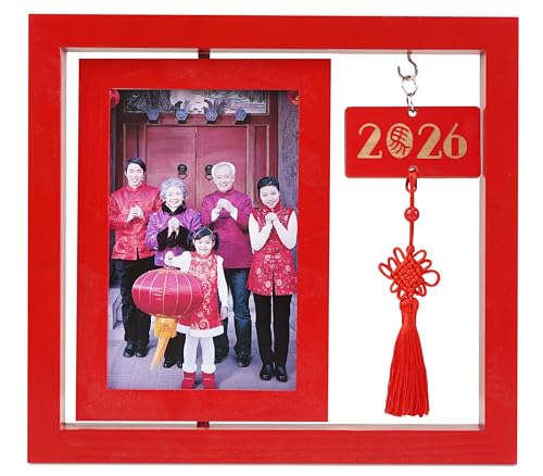 InnoBeta Chinese New Year 2026 Gifts Rotating Picture Frame, 4x6