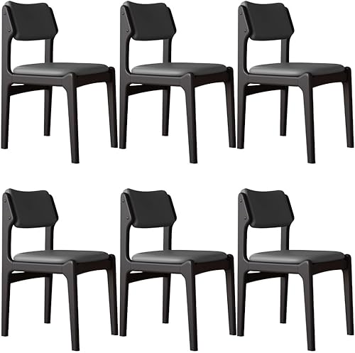 Miniatura 48 de YVYKFZD Wooden Dining Chairs Set, Leather Dining Room Chair with Back, Upholstered Kitchen Chairs, Armless Living Room Chair, for Bedroom Offices