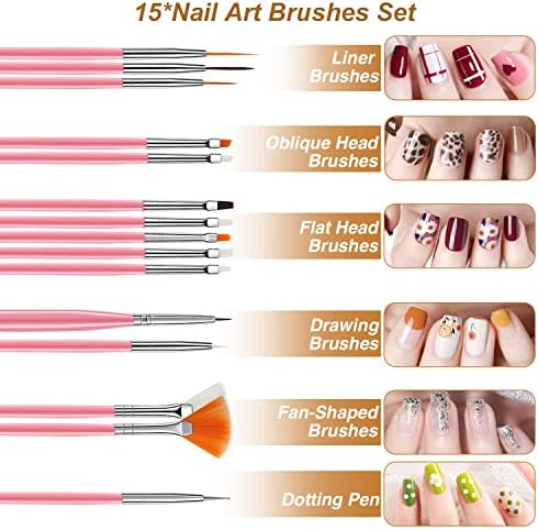 DouborQ Acrylic Nail Art Kit-Nail Art Manicure Set Acrylic Powder Brush Glitter File French Tips U V Lamp Nail Art Decoration Tools Nail Drill kit for beginners with everything at home (Kit-MT39-03)