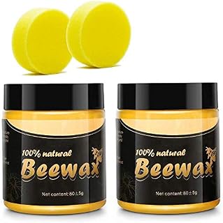2 Pack Wood Seasoning Beewax, Vamotto Bees Wax Wood Cleaner Furniture Polish and Wood Seasoning Bees Wax Furniture Polish Conditioner for Wood Doors, Tables, Floor Chairs, Cabinets