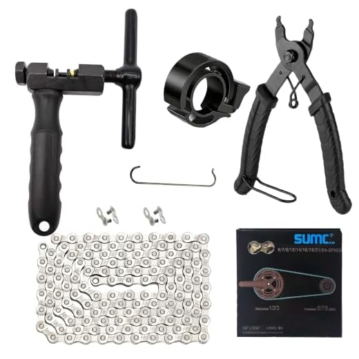 Bike Chain Kit,6/7/8‑Speed Bike Chain &Bicycle Bell & Bike Chain Tool Kit