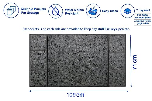 Image of Stylista Refridgerator top Cover Suitable for Samsung RR23C2F24S8 /HL, 215 Liter Fridge, Dimension (WXD) 71x109 CM, Sand Pattern Grey