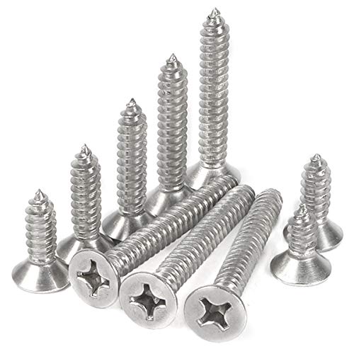 100 tornillos M4x30mm acero inoxidable cabeza plana Phillips miniatura 6