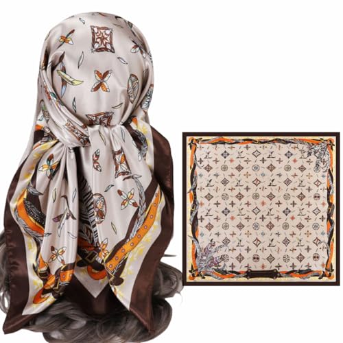 Like Silk Square Head Scarf for Hair Wrapping Fashion Purse Bag Scarf for Women