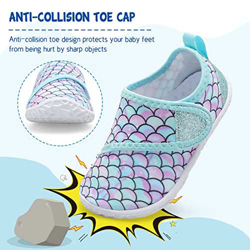 Image of LeIsfIt Toddler Water Shoes Boys Girls Barefoot Aqua Socks Kids Breathable Quick-Dry Swim Shoes for Beach Pool Surf