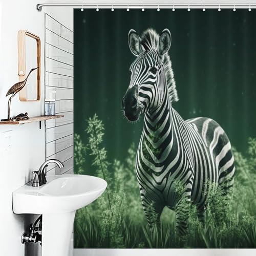 Rideau de douche polyester de qualité supérieure 140x183cm motifs zébrés