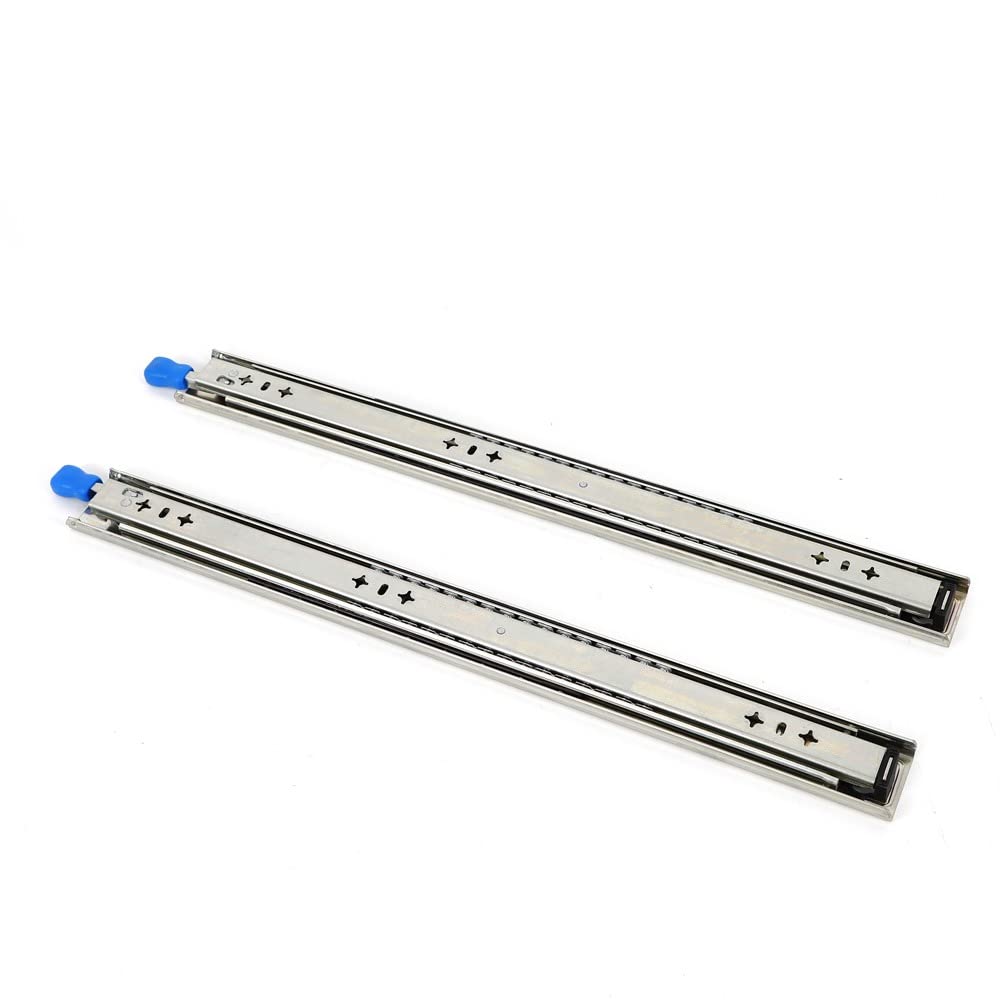 Heavy Duty Locking Drawer Slides with Lock 18 20 22 24 28 32 36 40 Inch 250lb Load Capacity 1 Pair Full Extension Ball Bearing Side Mount Glides Runners Rails