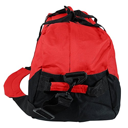 iEquip Duffle Bag, Gym bag, Heavy Duty Travel Bag Two Tone (Red - Large (21