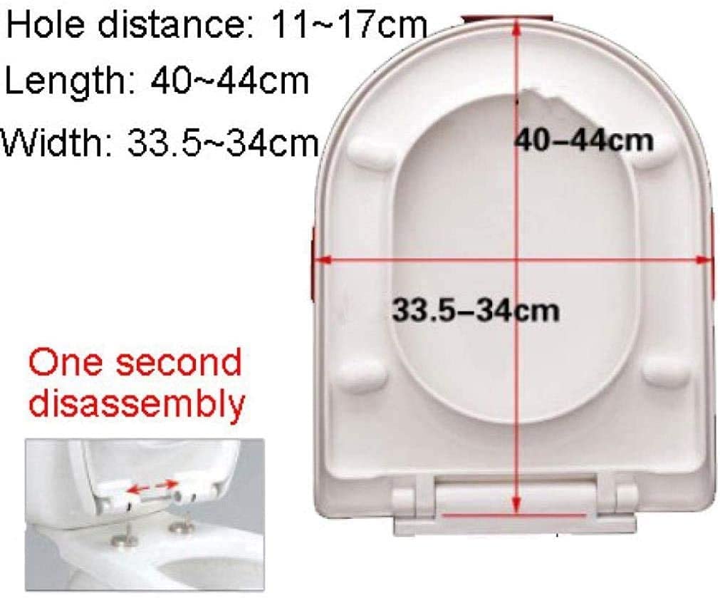 Abattant wc Lunette wc Silencieux pour siège de toilette blanc | Libération rapide | Démontage en une seconde | Ultra Résistant | Épaissie montée sur le dessus | Forme de U 33,5~34Cm X40~44Cm ll