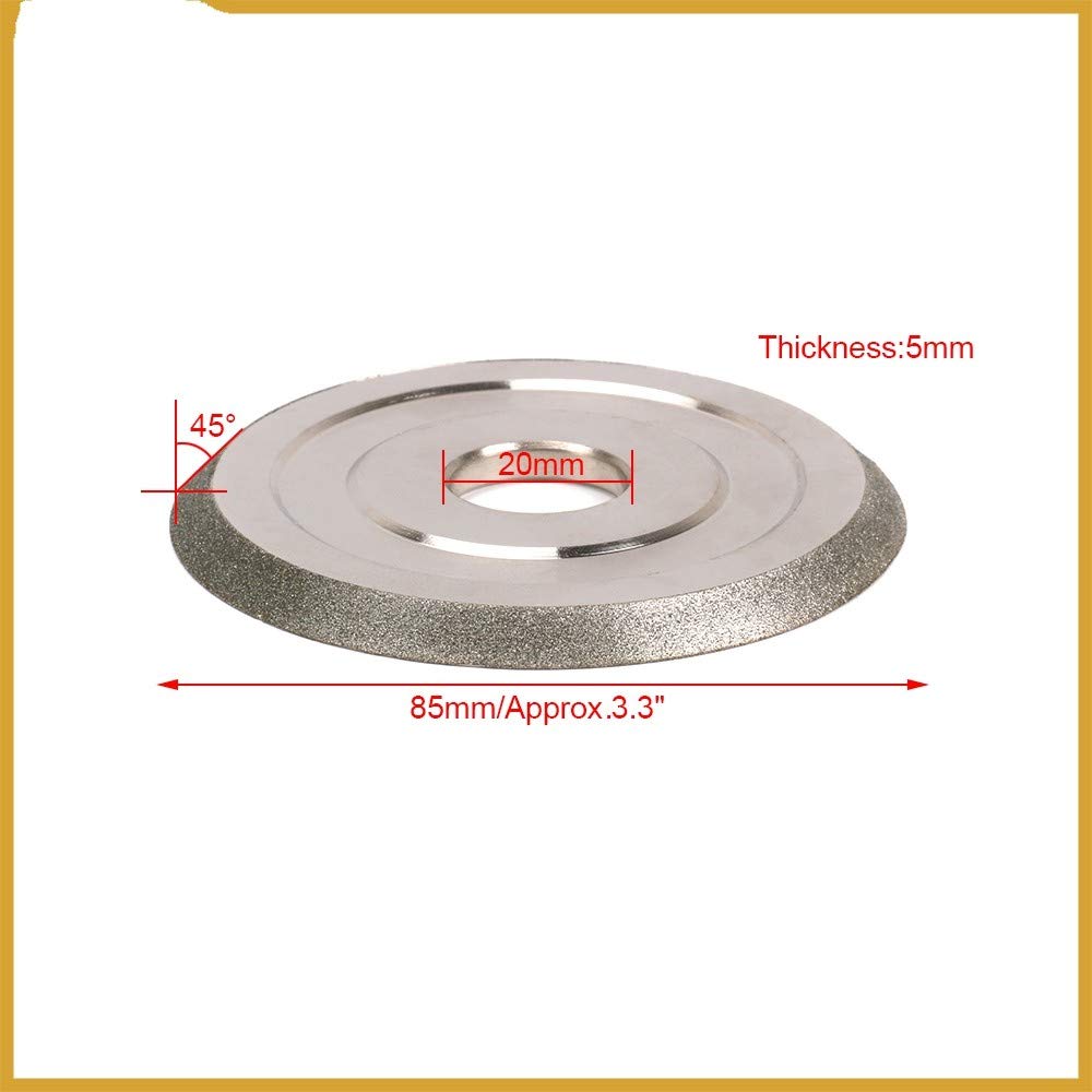 Mola diamantata 85x20x5mm Grana 150 Disco abrasivo for smerigliatrice for Utensili da Taglio abrasivo Angolo di 45 Gradi, Come Mostrato