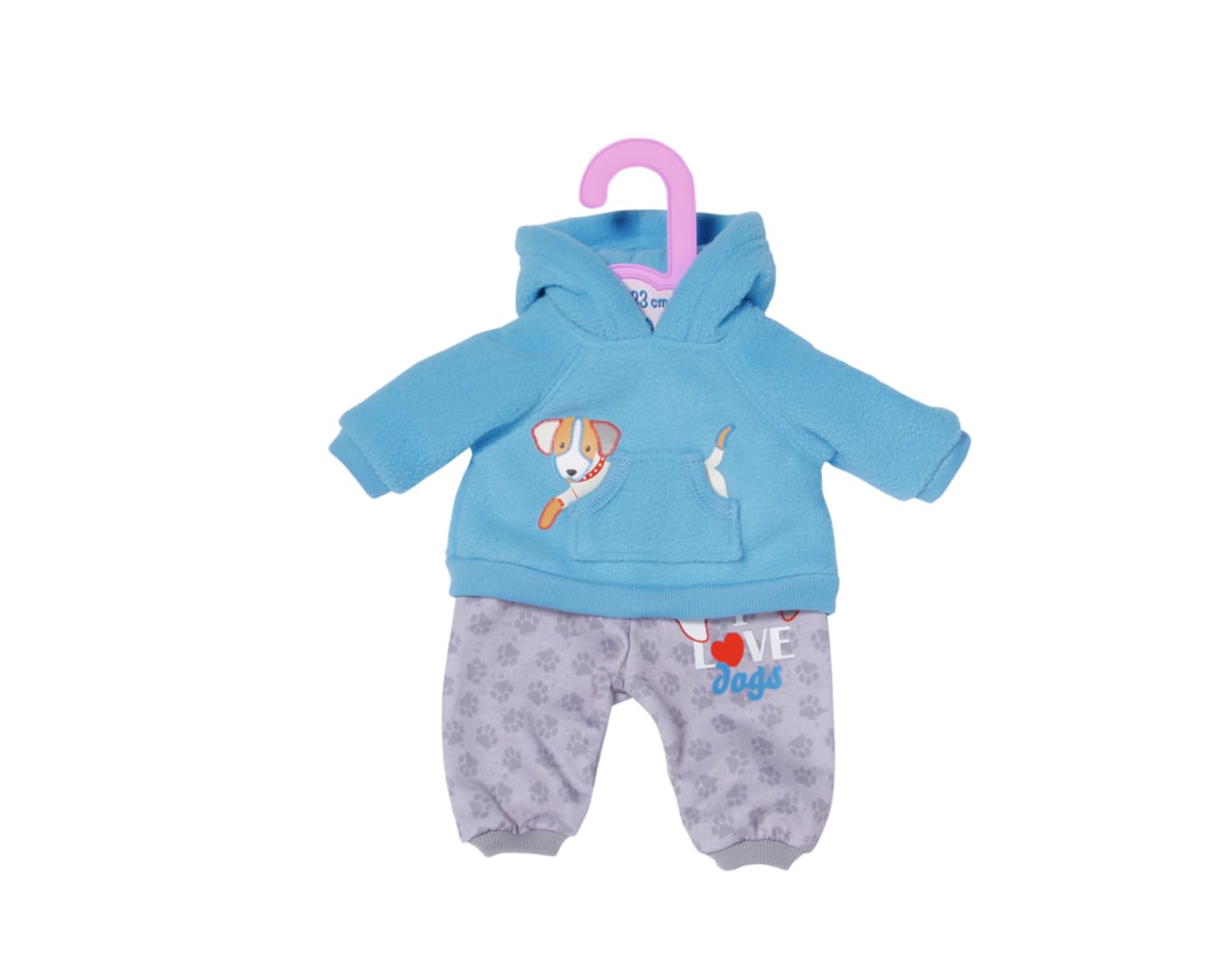 Dolly Moda, Puppenkleidung Dolly Moda Sport-Outfit Blau Hund 30 cm, Kapuzenpulli z wężem, 871577, Zapf Creation