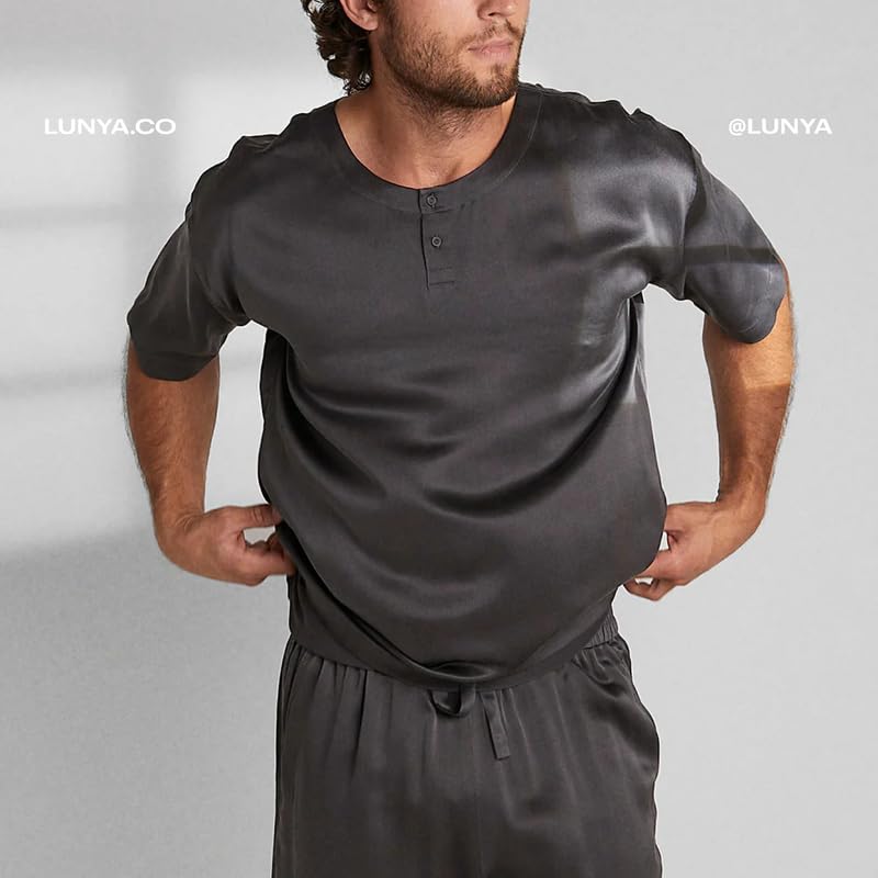 Lunya Washable Silk Mens Short Pajamas Set - Soft Mens Sleepwear - Multiple Color Options - Size S-XXL3
