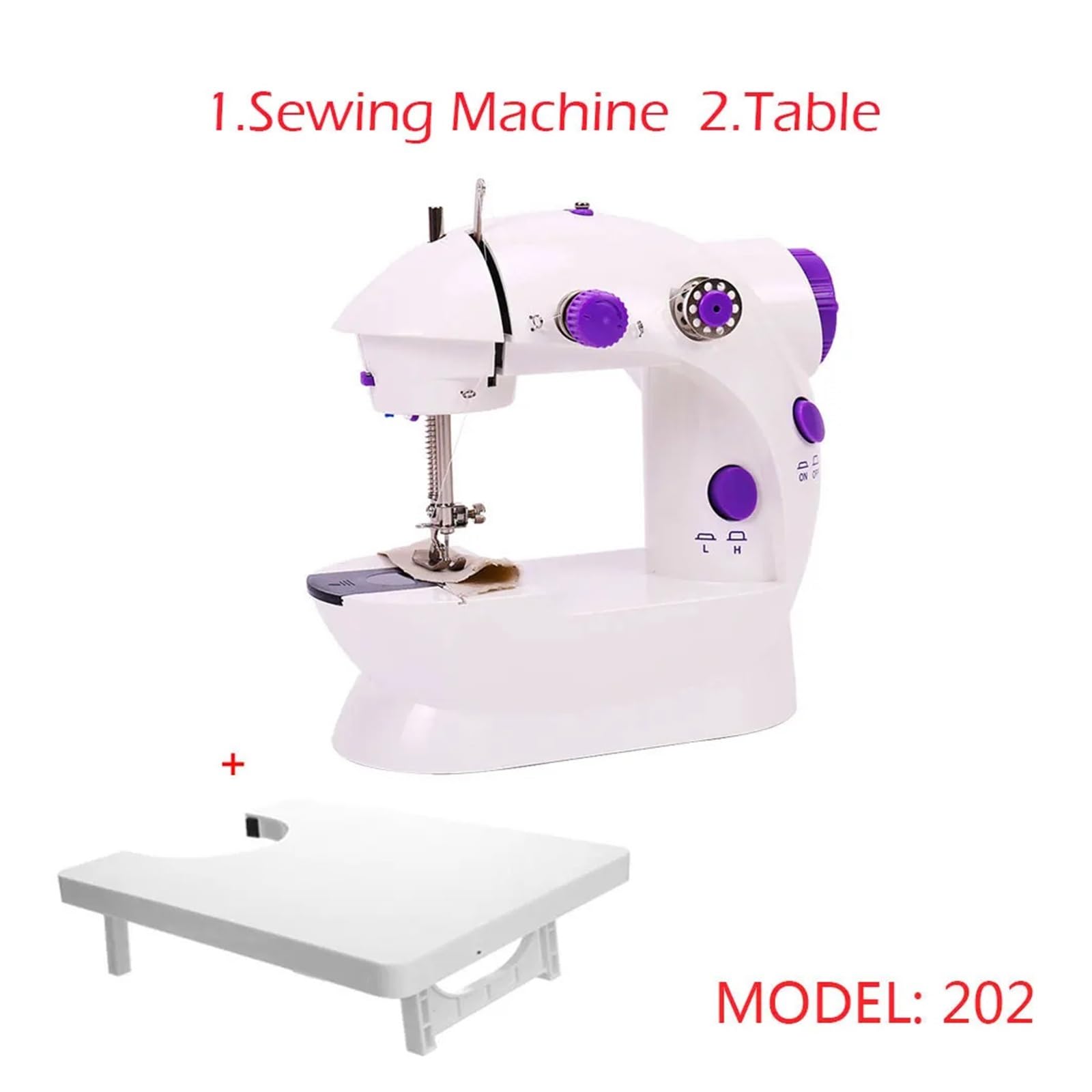 Mini Macchina Da Cucire A 2 Velocità A Doppio Filo, Portatile, Elettrica, Multifunzione, For Uso Domestico, Con Pedale Leggero Sicuro E Conveniente(202 SET C)