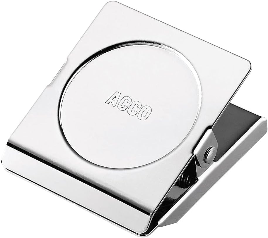 Acco 1.5 Inch Square Magnetic Clip, Silver