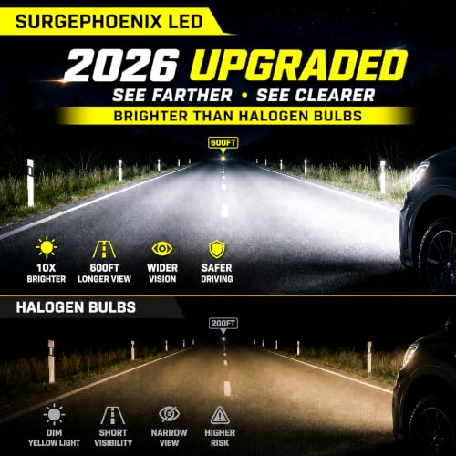 Image of H11 9005 Fog Light Bulbs Combo - Super Bright 1000% Brighter, 2026 Updated Light Bulbs, 1:1 Mini Size, 6500K Cool White, Off Road Light or Fog Light Bulbs, Pack of 4