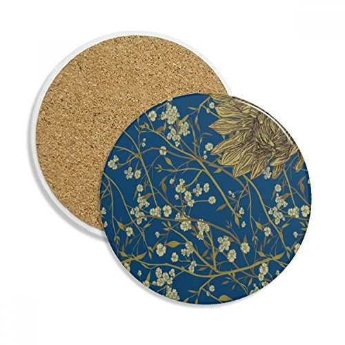 Fleur de chrysanthème coaster en céramique tasse porte-absorbant