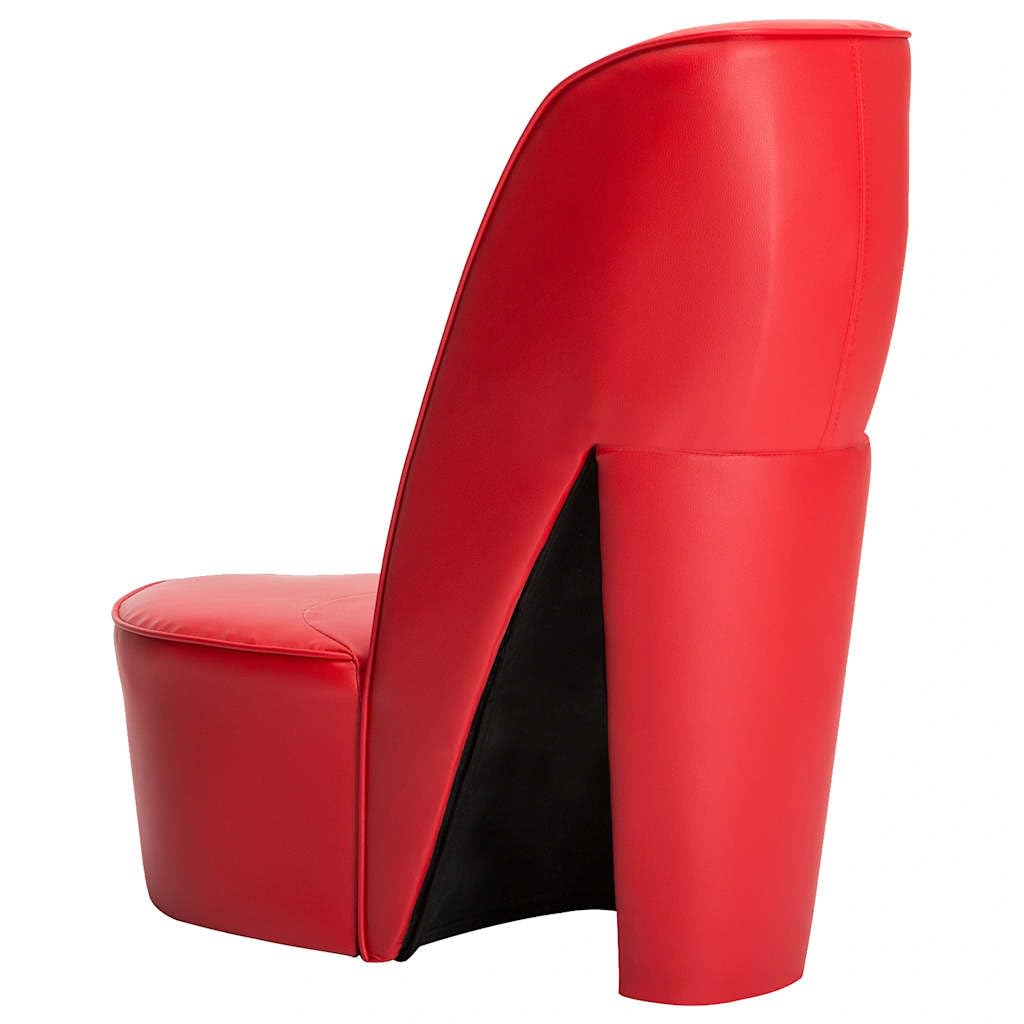 vidaXL Poltrona a Forma di Scarpa con Tacco Design Audace Moderna Comoda Imbottita Morbida Sedia Imbottita Arredo Casa in Similpelle Rossa