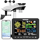 Sainlogic Smart Wetterstation WLAN SA6 Plus, 24/7 KI-Wettervorhersage von Weatherseed®, APP-Benachrichtigung, Wetterstation mit Regenmesser Digital und Windmesser,2-Jahres-Datenspeicherung(Nur 2.4GHz)