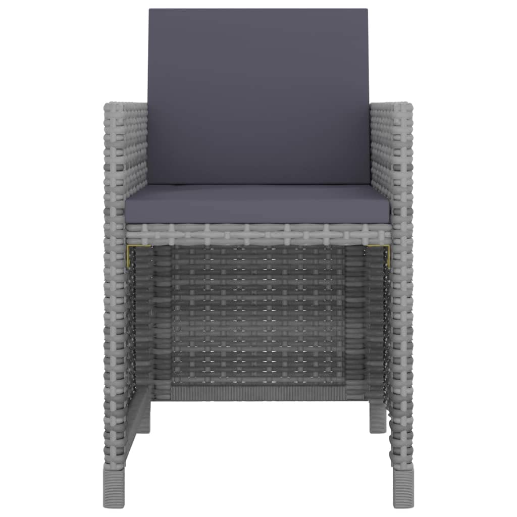 Set da pranzo da giardino in polyrattan, 11 pezzi, con piano in vetro, 167 x 109 cm, resistente alle intemperie, antracite, 10 sedie e cuscini, moderno set da balcone per terrazza e giardino