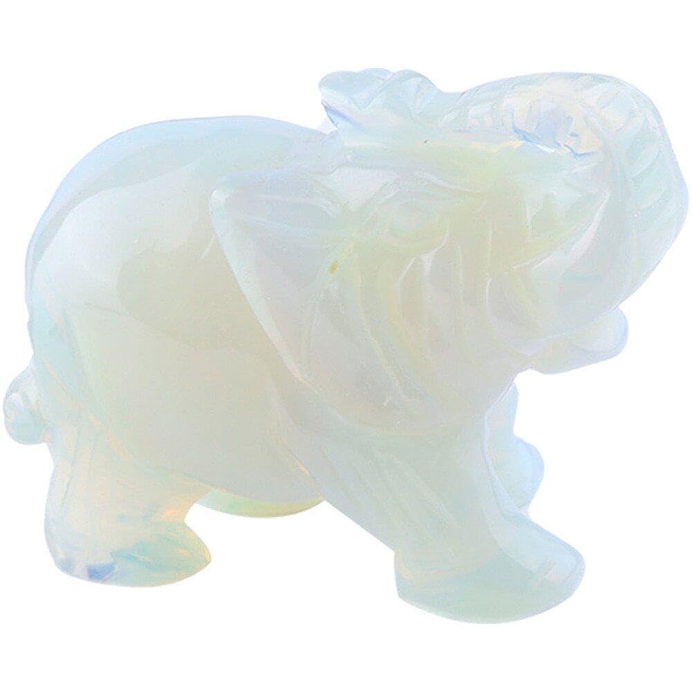 Hrippy Jade Ornaments Crystal Elephants Lucky Elephant Ornaments Healing Crystal Figurines Statues for Decoration Statue Figurine Crafts