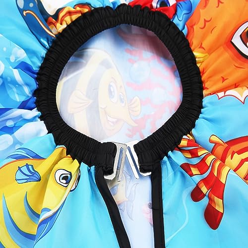 LEONAL Kids Barber Cape Hair Cutting Hairdressing Salon Styling Cloth Apron Cover Gown for Children Boys Girls Toddler (Ocean Sea World Mermaid/40×50\")