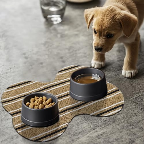 COTTON-CRAFT-Pet-Mat-Bone-Shape-Food-Water-Feeding-Mat-Absorbent-Quick-Dry-Cotton-Braid-Mat-Mat-to-Wipe-Paws-Pet-Sofa-Mat-Bed-Mat-Pet-Feeding-Bowl-Dog-Food-Mat-12×17-Natural-Stripe COTTON CRAFT Pet Mat Bone Shape Food Water Feeding Mat Absorbent Quick Dry Cotton Braid Mat Mat to Wipe Paws Pet Sofa Mat Bed Mat Pet Feeding Bowl Dog Food Mat 12×17 Natural Stripe